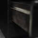 Vintage Mid-Century Danish Black Modern Minimalist Oak Office Desk with Chrome Base, 1970s