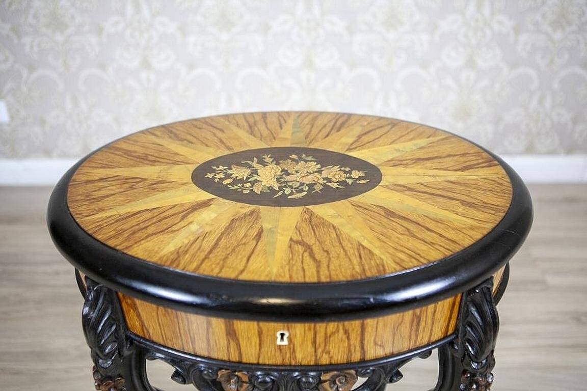 Inlaid Sewing Table in Various Woods, 1890s
