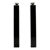 Paire de lampadaires en laque noire et métal nickelé de Michel Boyer, 1979