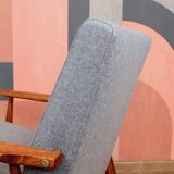 Fauteuil en laine grise, 1960