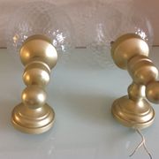 Pair of glass and gilded wood globes /vintage 60-70