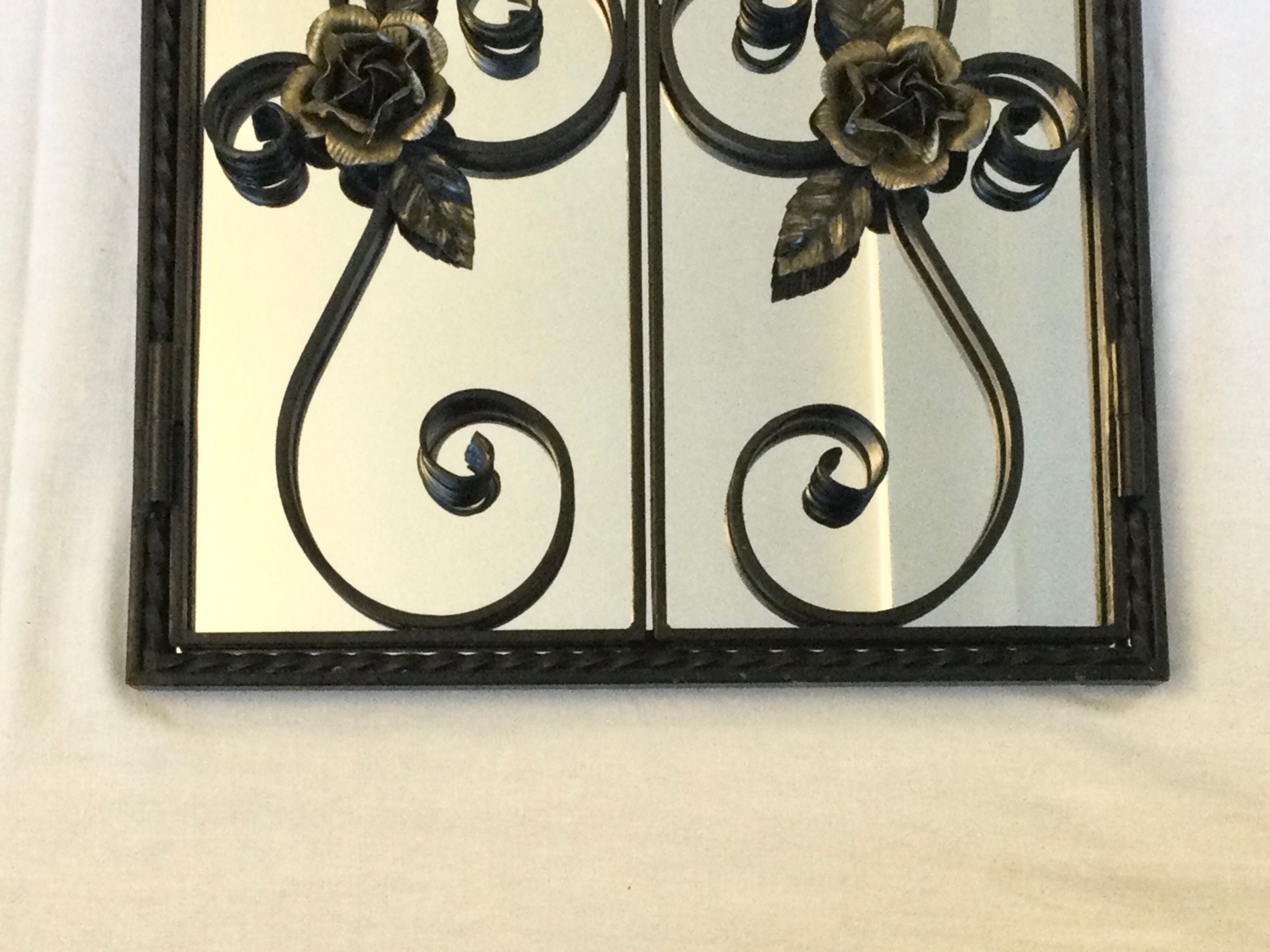 Art Nouveau wrought iron mirror