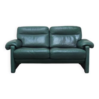 Canapé 'DS-70' en cuir vert 2,5 places par De Sede, années 1980