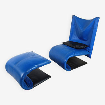 Zen Armchair with Footstool by Claude Brisson for Ligne Roset, France, 1980s