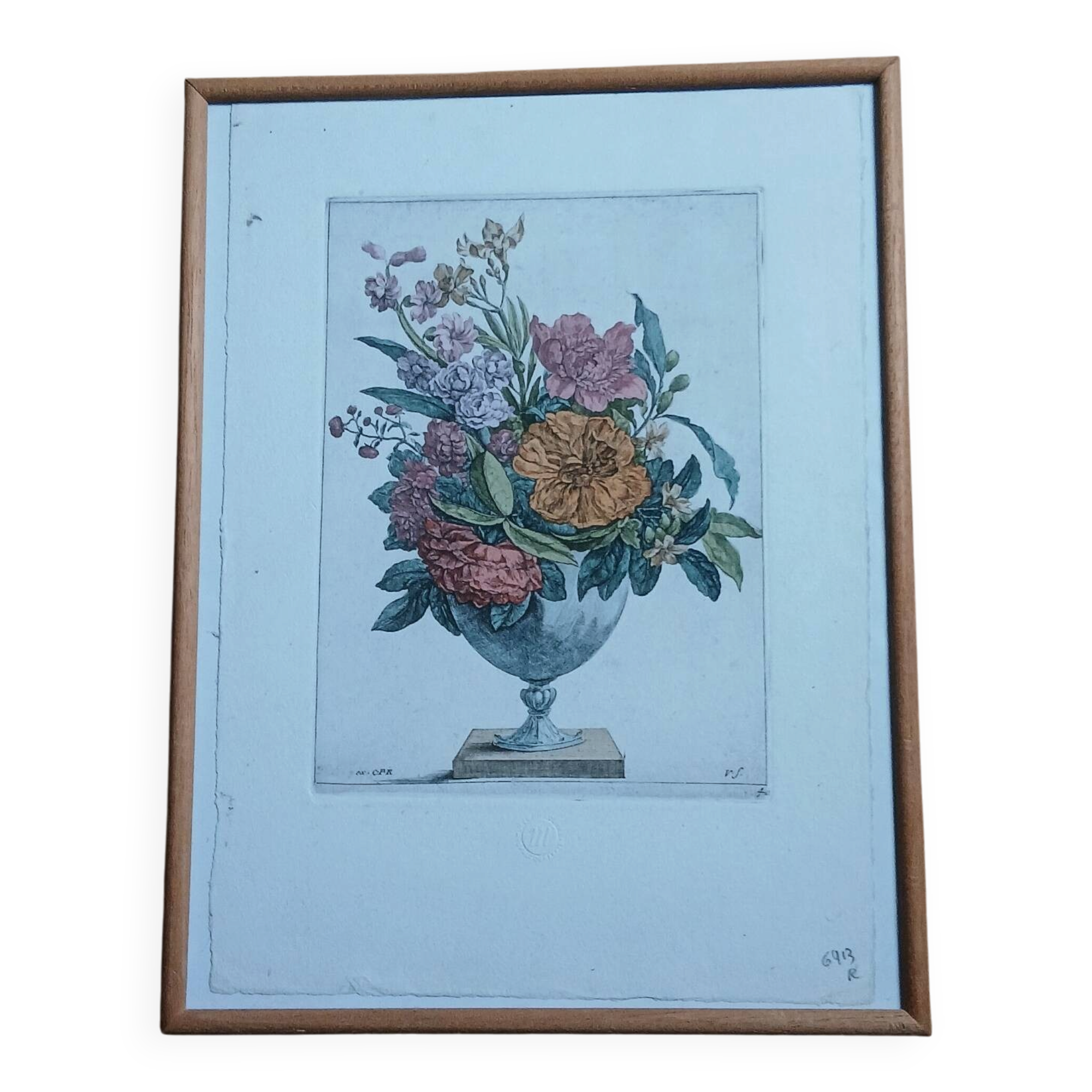 Vintage Botanical Engraving - Louvre Museum Edition - 18th Century Bouquet