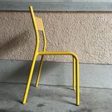 Chaise écolier vintage jaune
