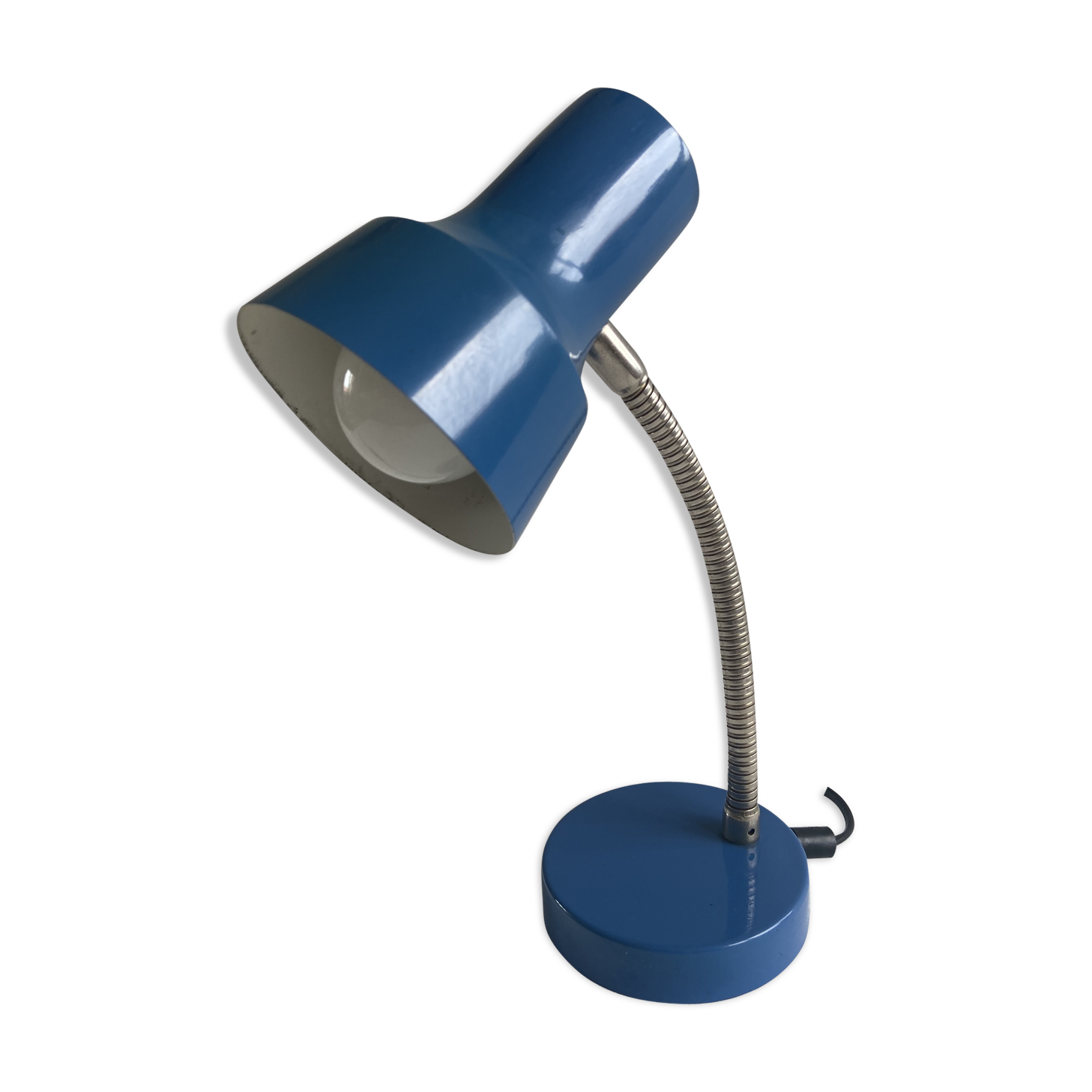 Blue industrial table lamp