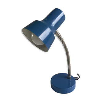 Blue industrial table lamp