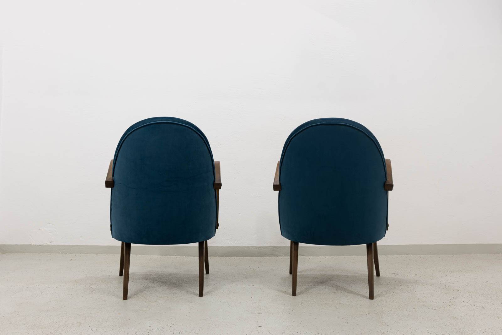 Pair of mid-century cocktail chairs, Poland, 1950s