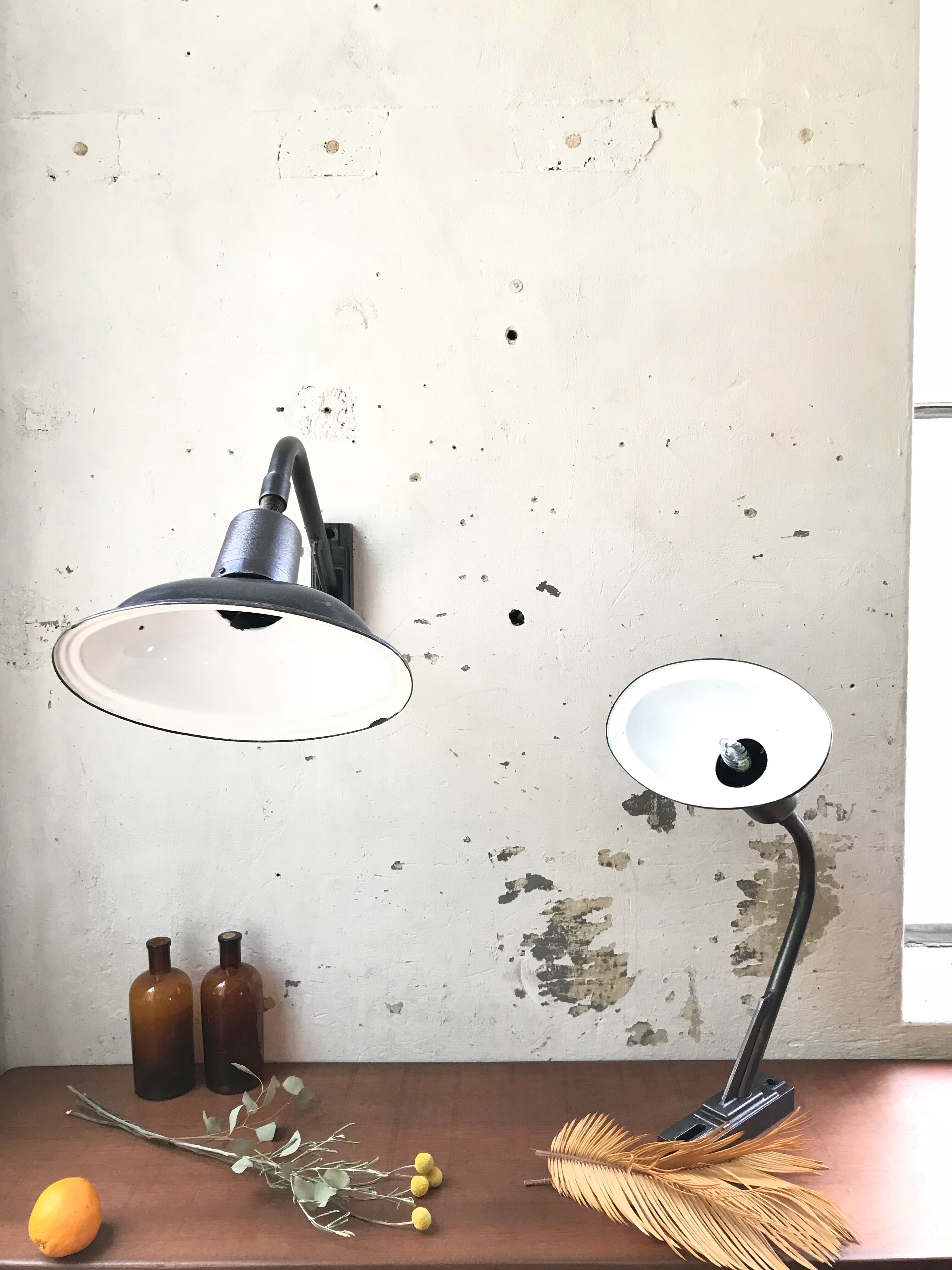 Pair of industrial lamps