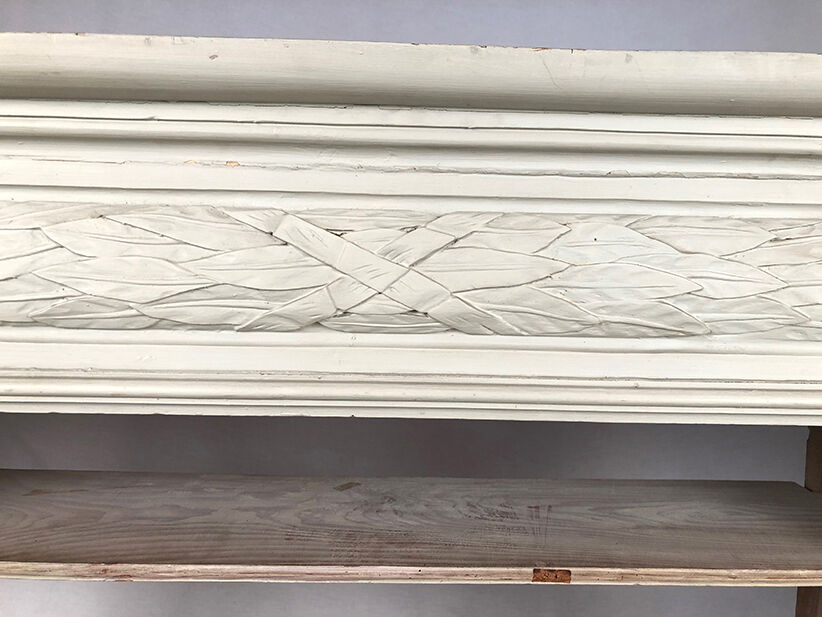 Old pharmacy furniture in grey lacquered oak, NINETEENTH