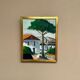 Swedish Oil on Panel – “Tree by the House” by L. Niklasson – Dated 1975 – V