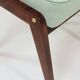 Vintage children's chair stool in pistachio green, mid-century modern design.