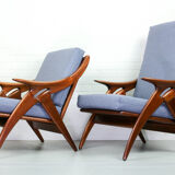 Set of blue/grey armchairs from De Ster Gelderland, 1960s