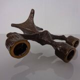 Brutalist Bronze Candleholder, 1960s