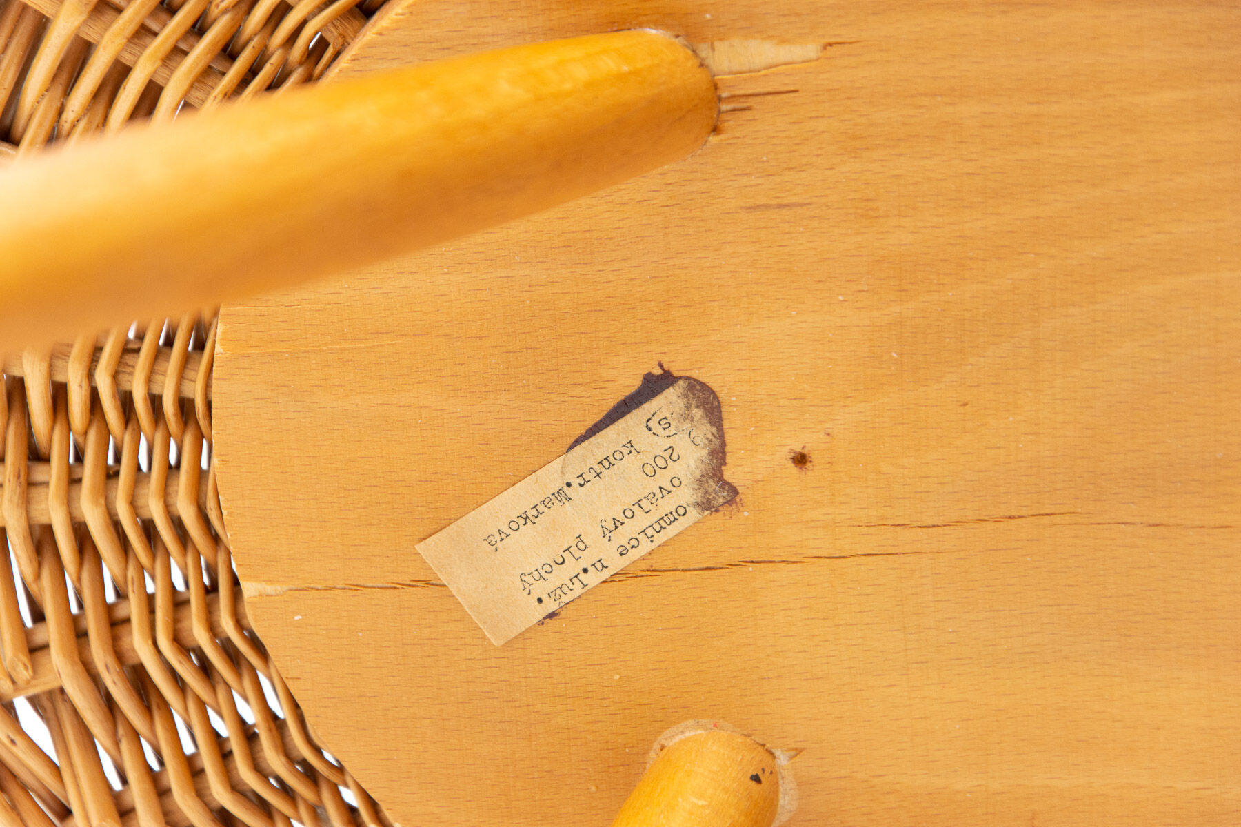 Mid century rattan stool by Jan Kalous for ÚLUV, 1960´s, Czechoslovakia