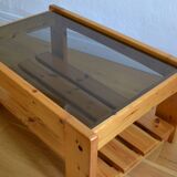 Wood and glass coffee table