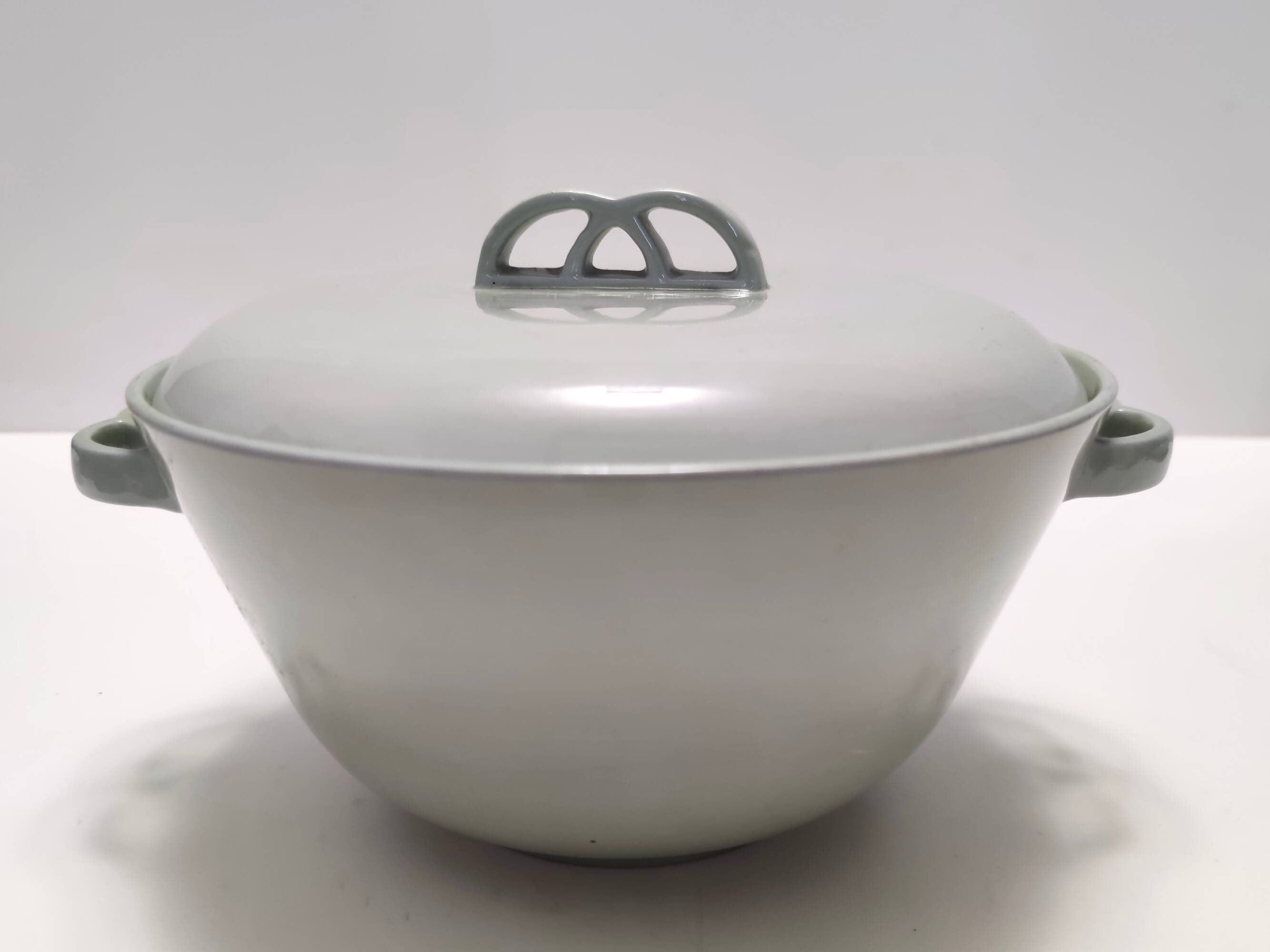 Vintage Sage Green Earthenware Serving Centerpiece by G. Andlovitz for Laveno