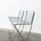 Postmodern German Kreuzschwinger bar stool by Till Behrens for Meyer Stahlmöbel, 1980s.