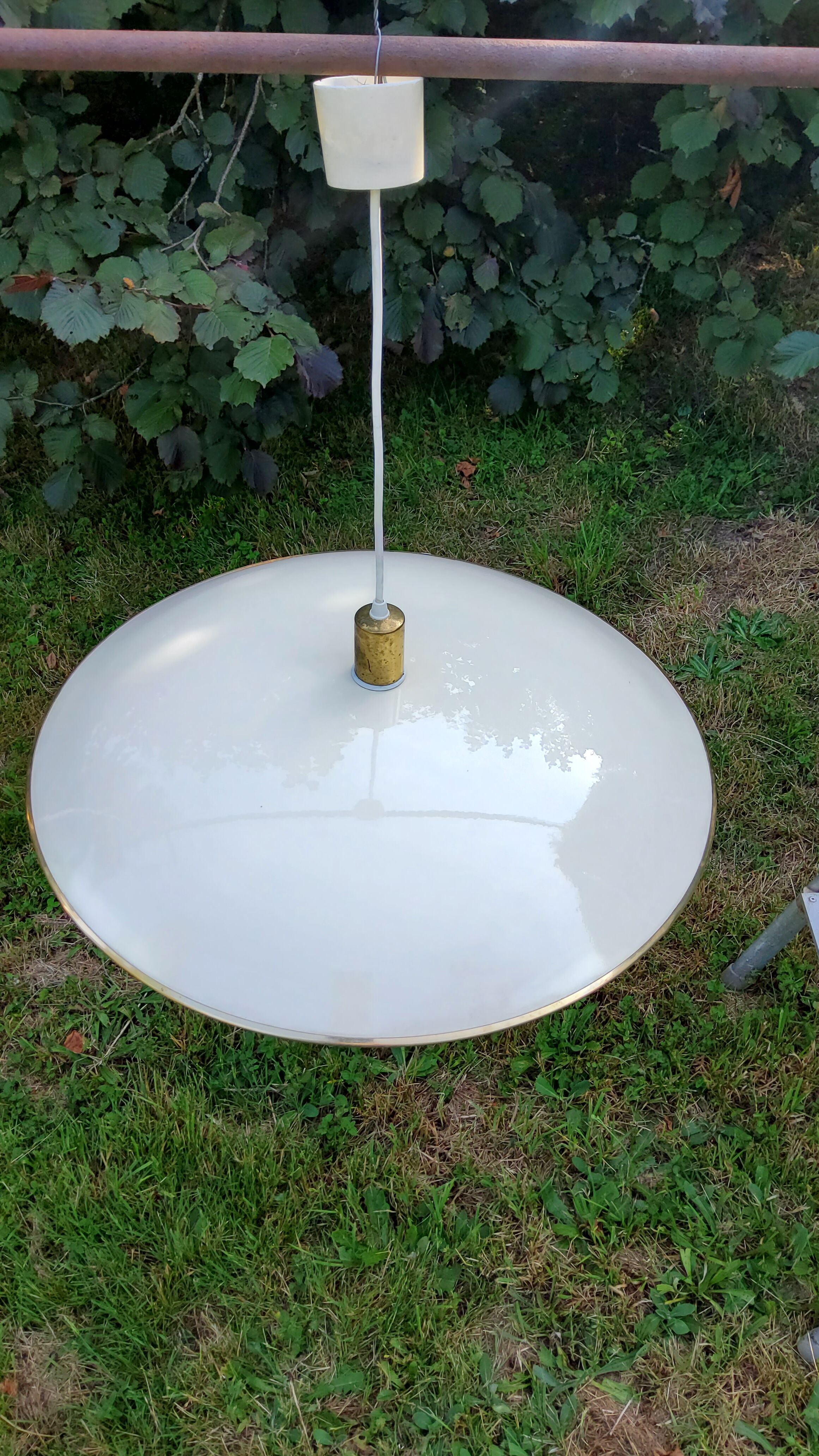 Scandinavian lacquered sheet metal suspension from the 70s