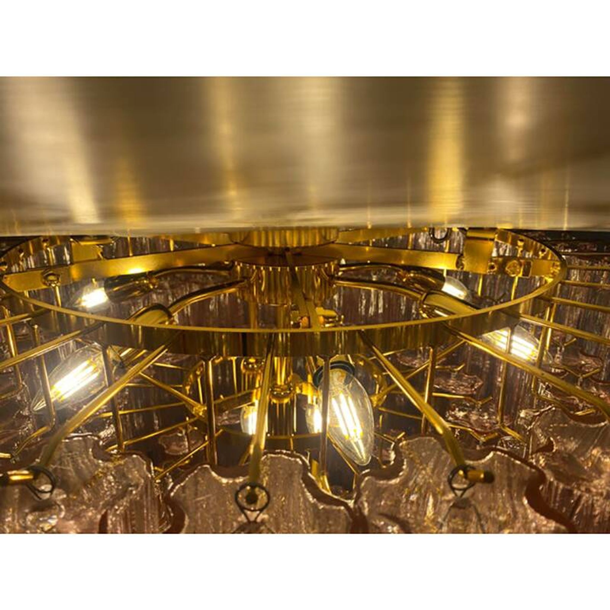 Pink “Tronchi” Murano Glass Flush Mount