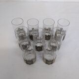 Glass with art deco strapping