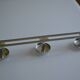 Wall coat rack with 3 chrome metal hooks, vintage 80s.
