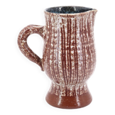 Accolay brown and white striped ceramic pitcher