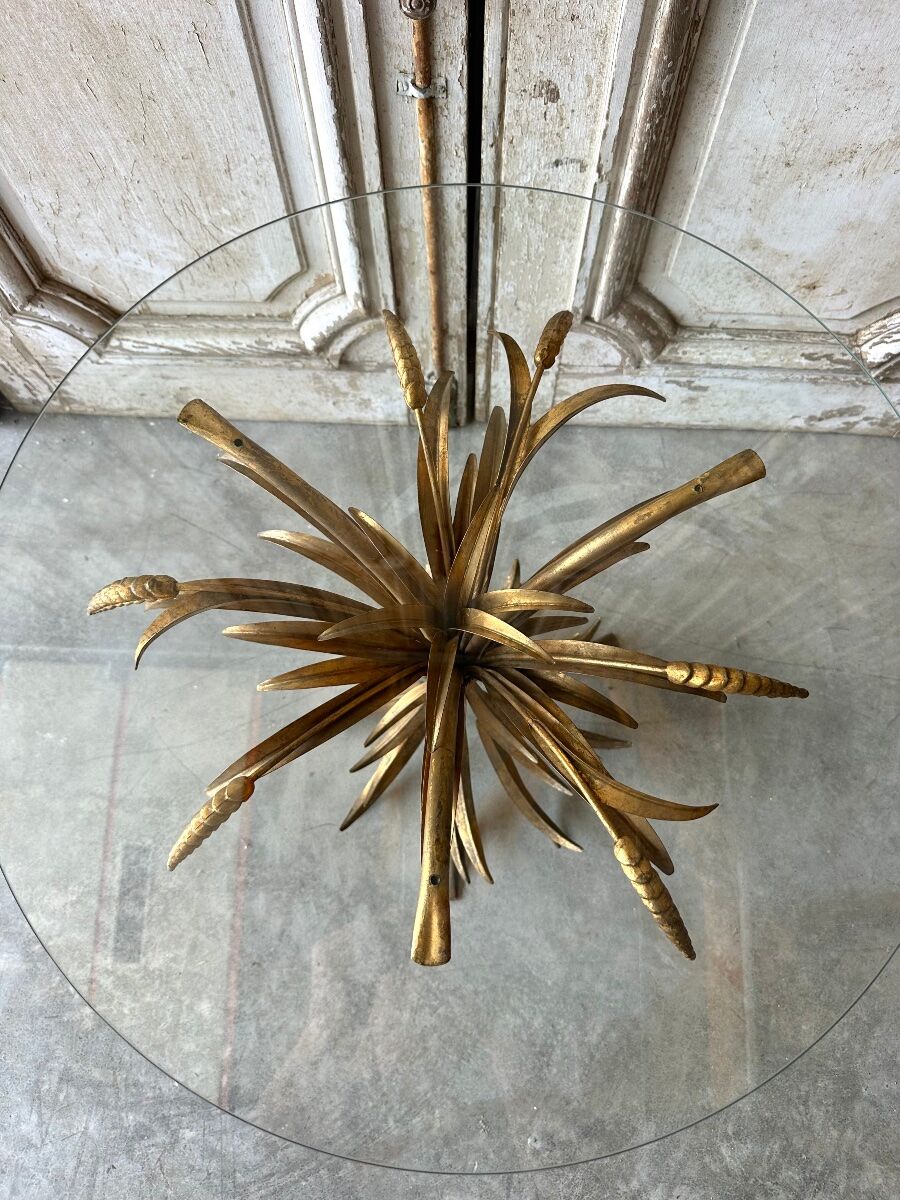 Small golden metal table circa 1960-70