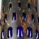 mid century modern PENDANT LAMP flamed copper and blue glass 1960s