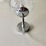 Wall lamp glass globe and chrome 1970