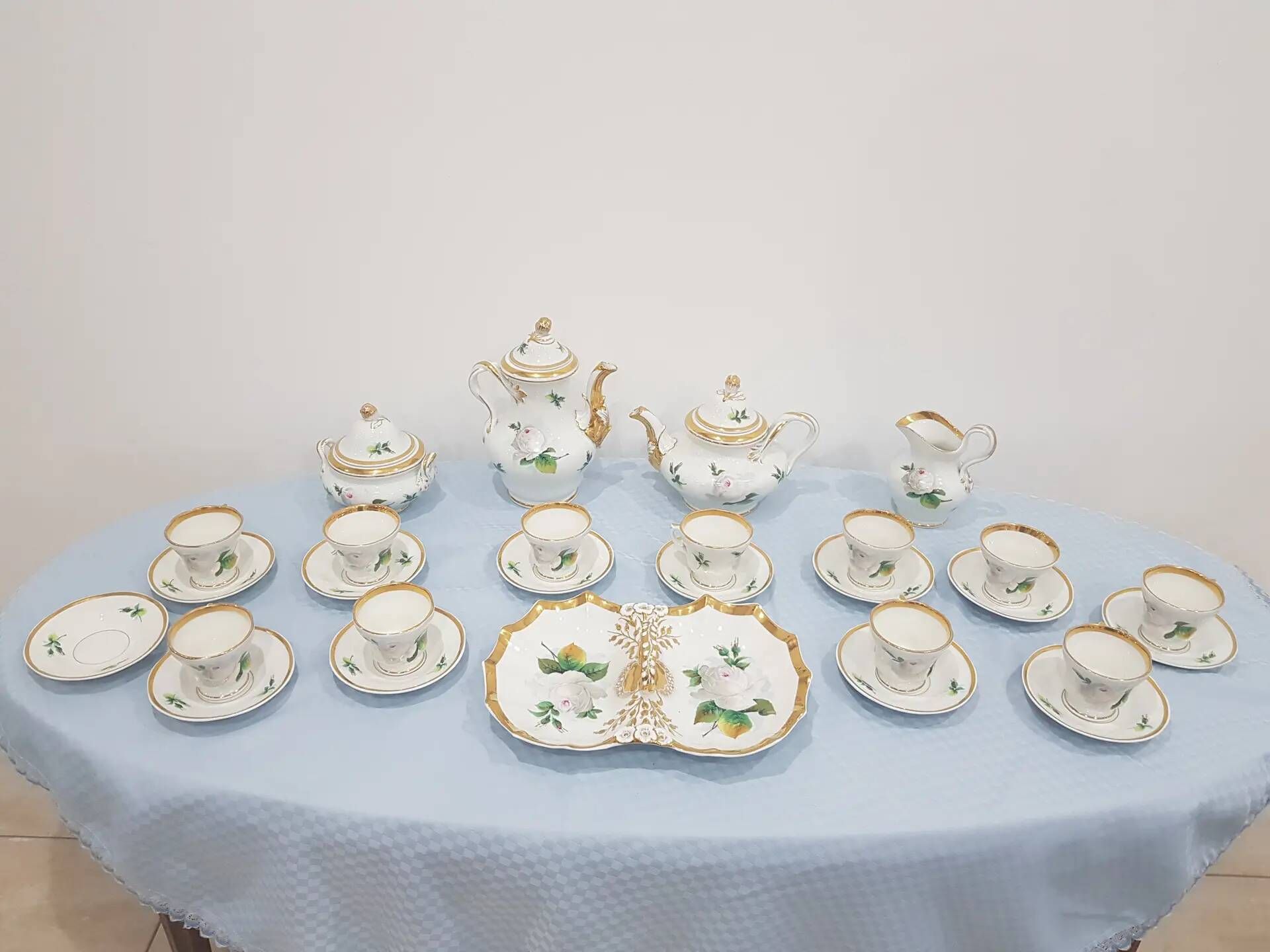 Coffee service set, white porcelain with gilding, KPM, Germany, 19th centur