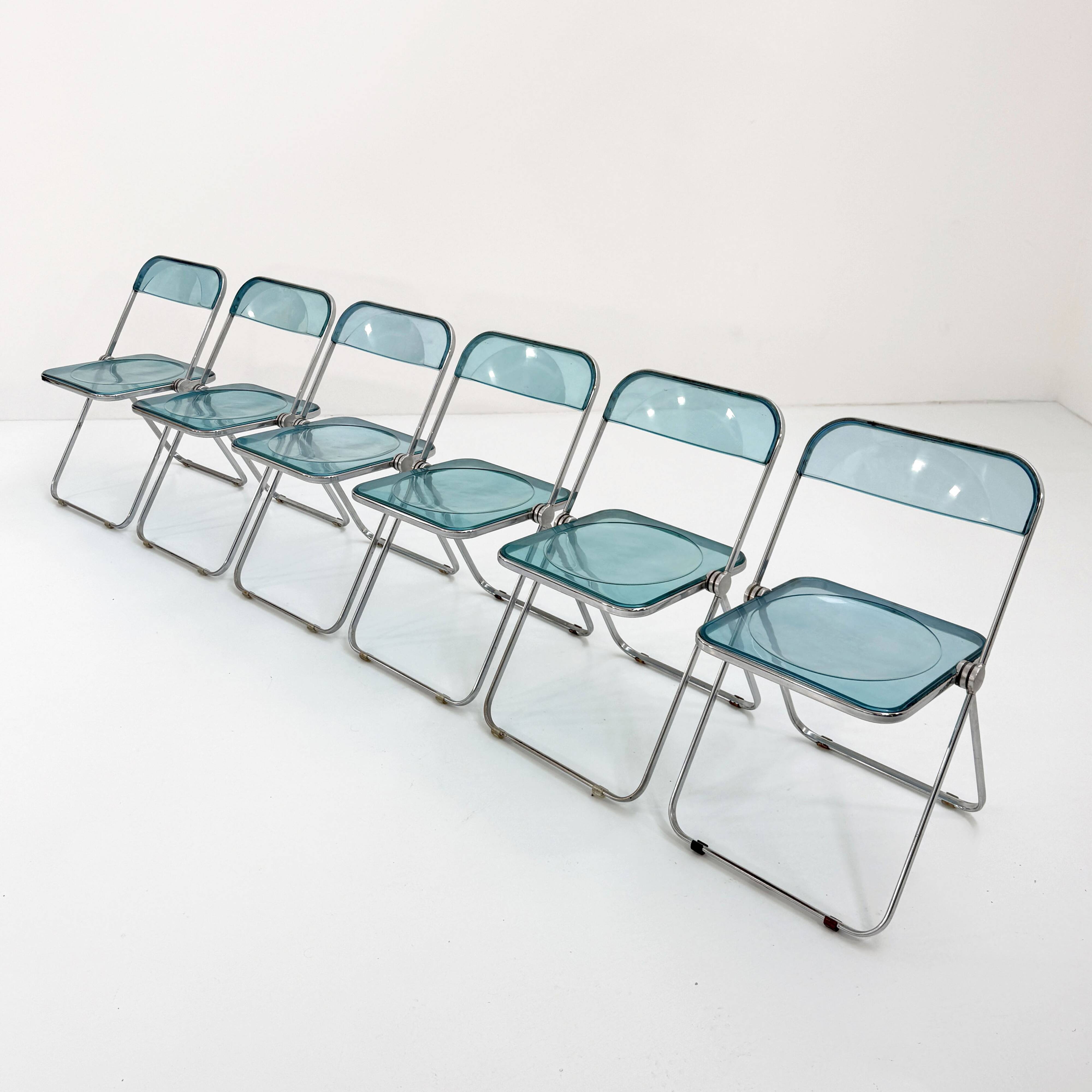 Blue Plia Chair by Giancarlo Piretti for Castelli, 1960