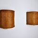 Pair of rattan wall lamps, France, 1960