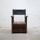 Fauteuil coffre en bois, XIX ème