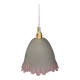 Vintage tulip suspension in frosted glass half white half pink