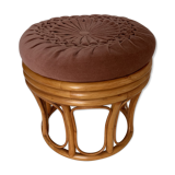 Vintage rattan ottoman