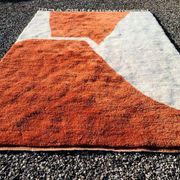 Terracotta and ecru Moroccan Mrirt rug 300x200 cm – abstract pattern
