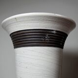 Large modern Raku beige and brown Keramos Sèvres lamp - Jean Besnard 1889-