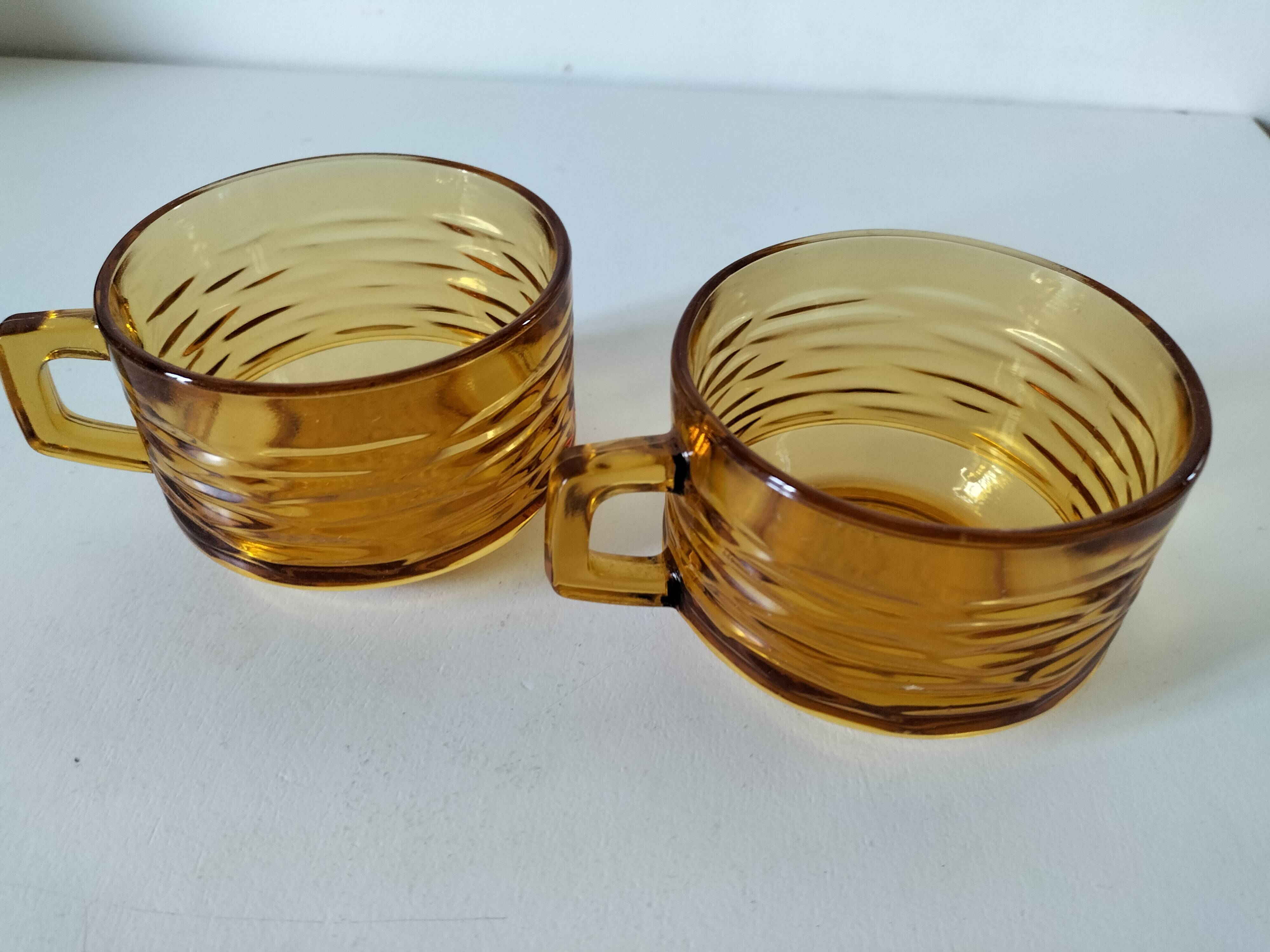 Duo of vintage vereco sunflower cups