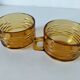 Duo of vintage vereco sunflower cups
