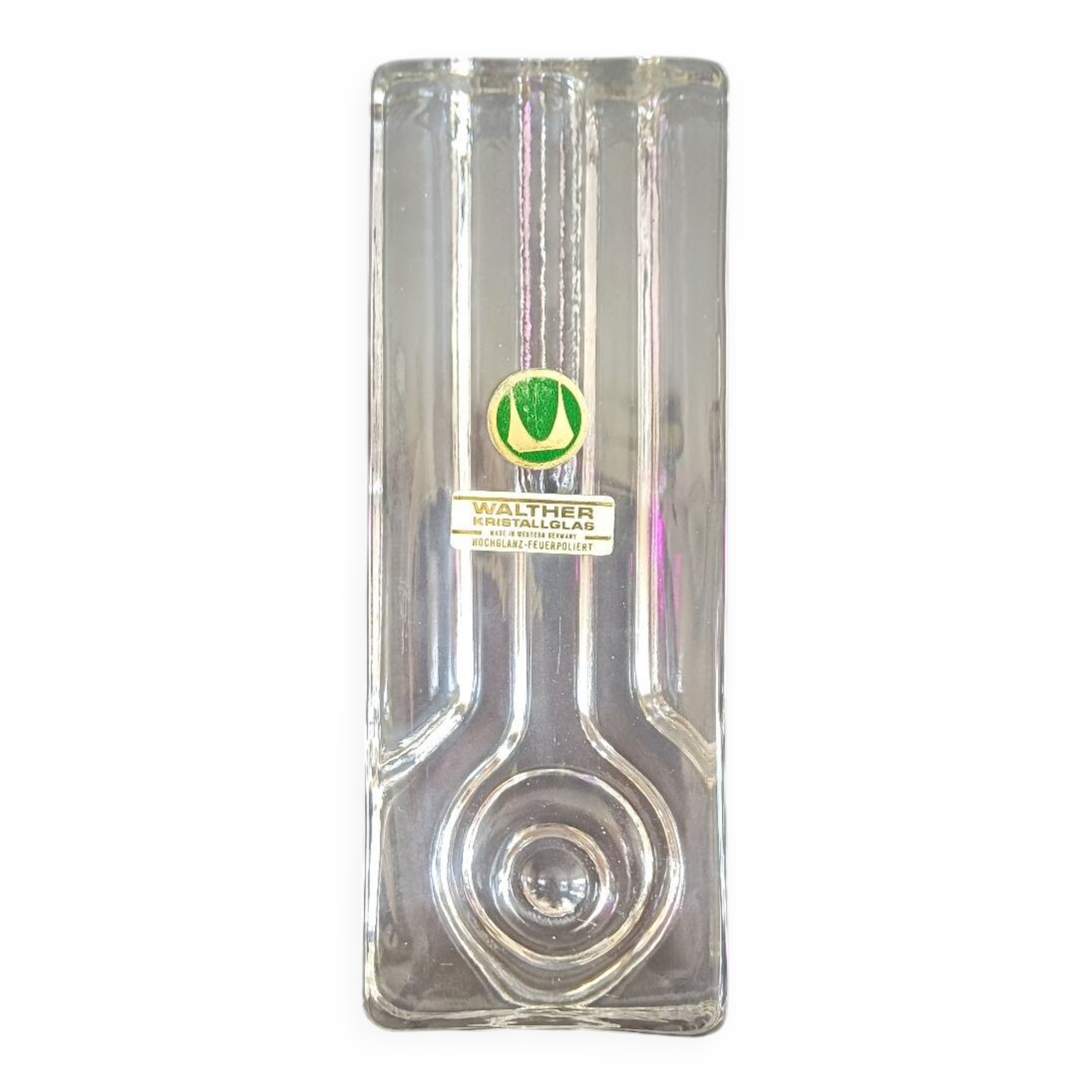 Vase en cristal Walther Kristallglas style Bauhaus