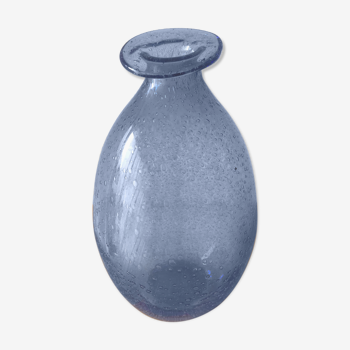 Vase en verre Biot bleu