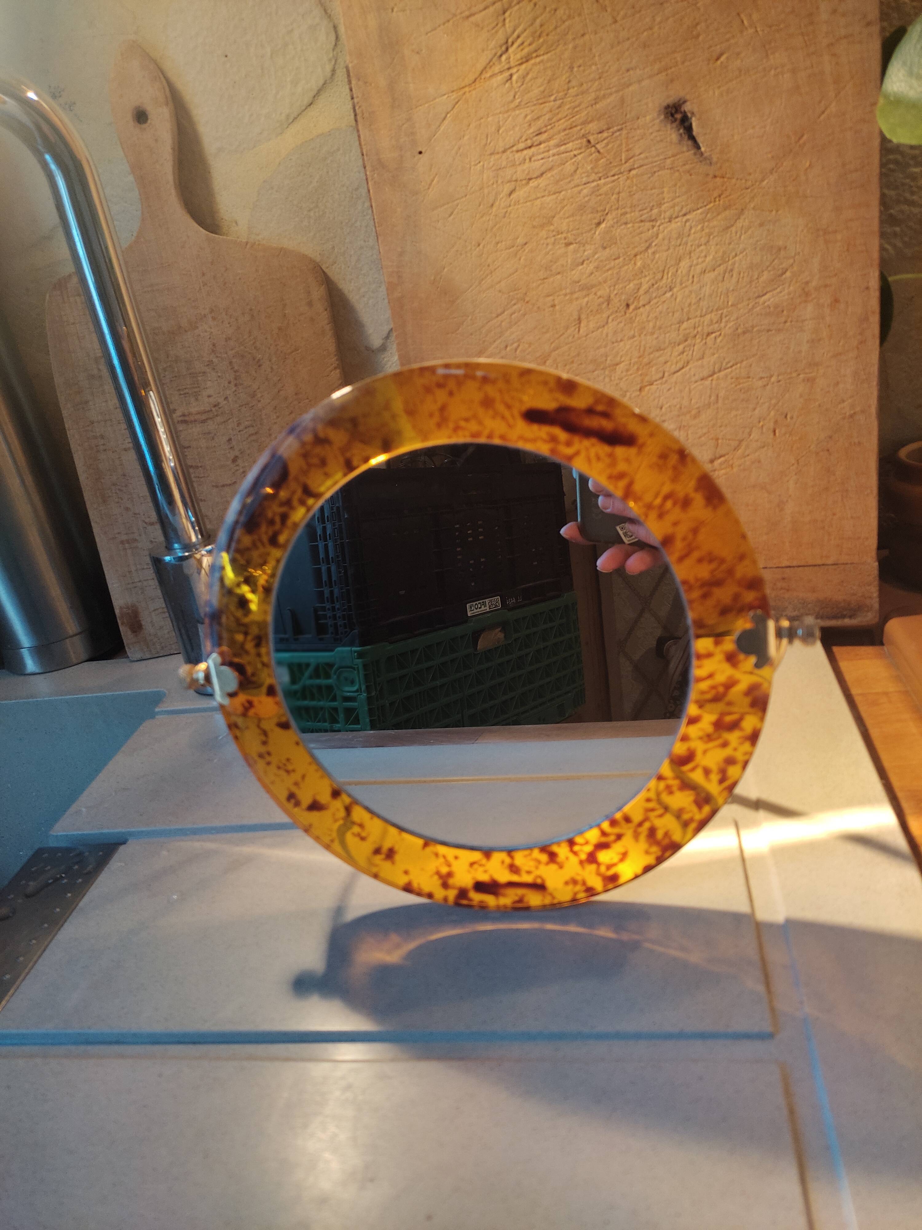 Double-sided tilt mirror 70's lucite