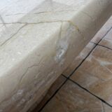 Oval dining table in light beige travertine marble - 1970