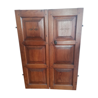 Old marked cabinet doors