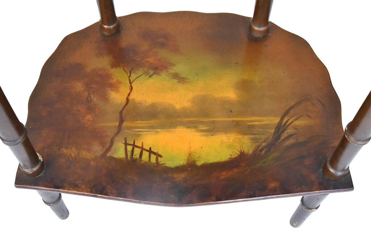 Painted wooden stool