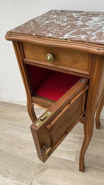 Nightstand Antique Wood and MARBLE