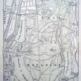 Bois de Boulogne, old map, printed in 1914.