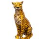 Italian Ceramic Monumental Cheetah Big Cat Statue 1970s